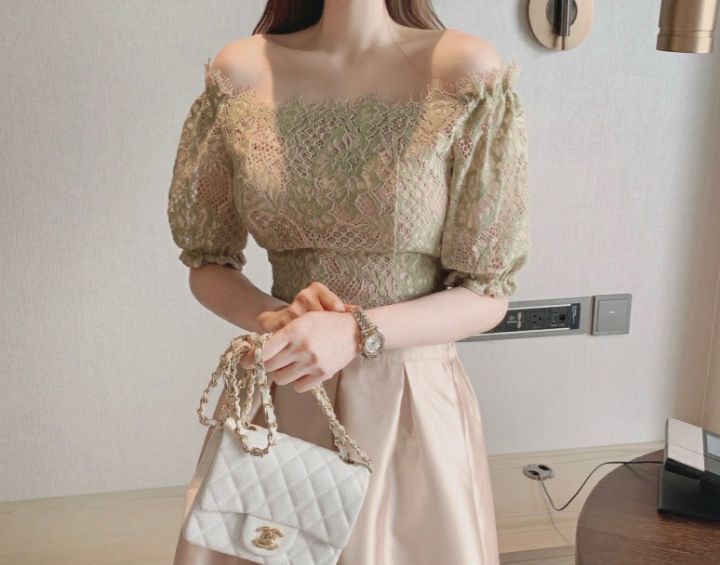 HIGH HEELS直郵韓國代購㊣女裝新款推薦熱賣25春夏襯衫蕾絲衫HIGH HEELS襯衫/蕾絲衫
