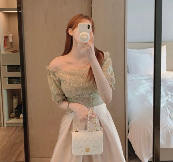 HIGH HEELS直郵韓國代購㊣女裝新款推薦熱賣25春夏襯衫蕾絲衫HIGH HEELS襯衫/蕾絲衫