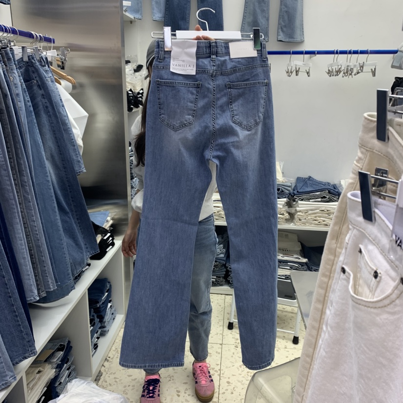 VANILLA J韓國直郵㊣東大門實拍女裝新款休閑熱賣25春夏牛仔褲VANILLA J牛仔褲