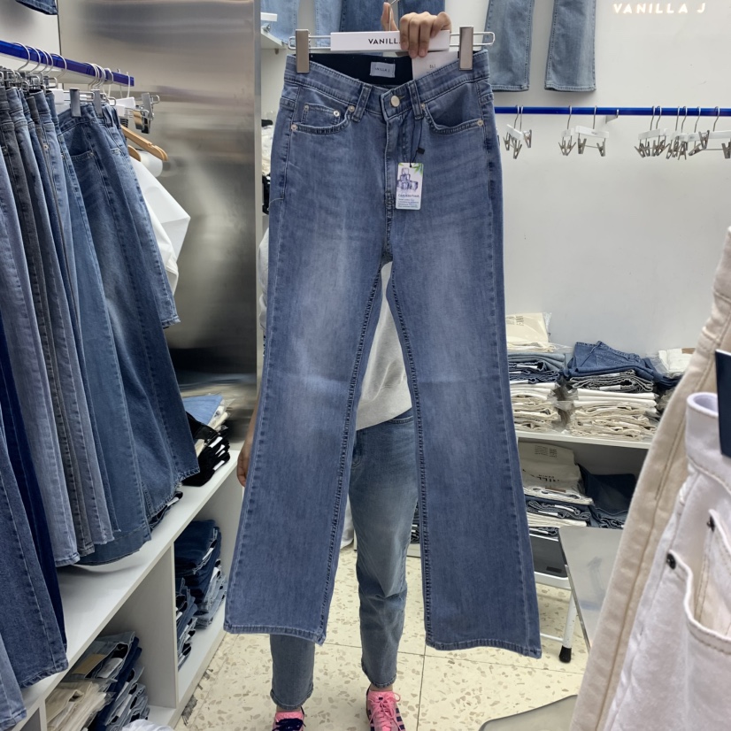 VANILLA J韓國直郵㊣東大門實拍女裝新款休閑熱賣25春夏牛仔褲VANILLA J牛仔褲