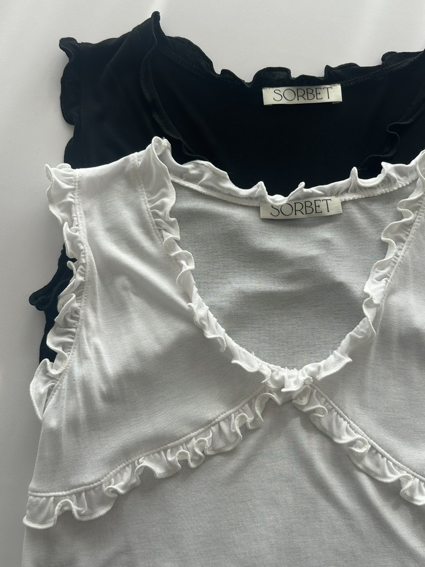 SORBET韓國㊣直郵東大門代購女裝新品時尚人氣25春夏吊帶背心SORBET/flat white吊帶/背心