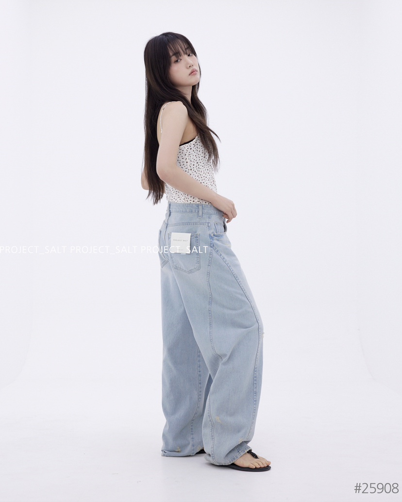 PROJECT SALT韓國㊣直郵東大門代購女裝新款休閑牛仔褲PROJECTSALT牛仔褲