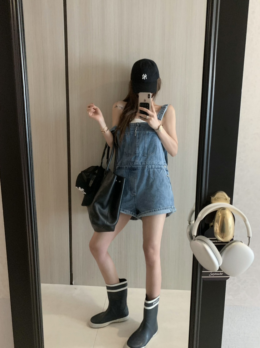 VIRKIN韓國直郵㊣女裝新品時尚25春夏休閑熱賣背帶褲不含內搭VIRKIN背帶褲