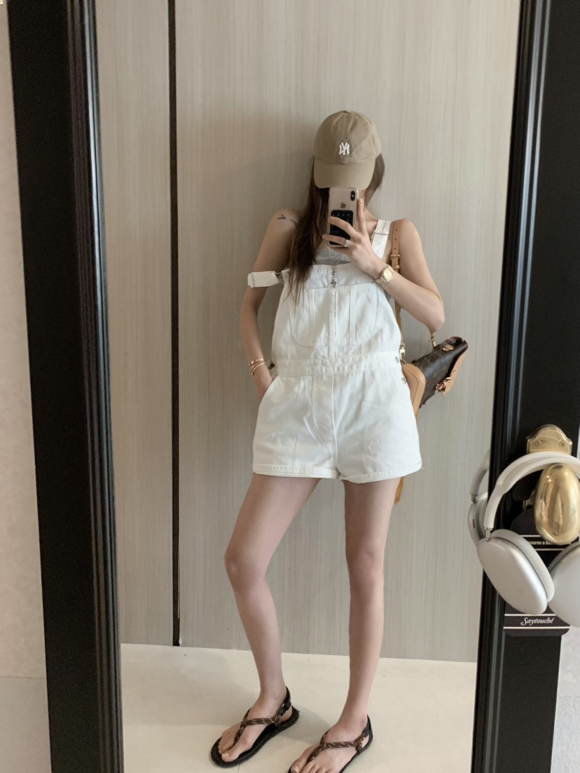 VIRKIN韓國直郵㊣女裝新品時尚25春夏休閑熱賣背帶褲不含內搭VIRKIN背帶褲