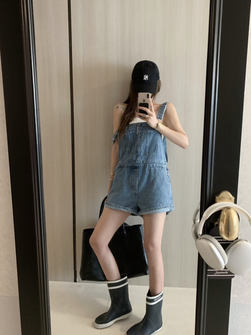 VIRKIN韓國直郵㊣女裝新品時尚25春夏休閑熱賣背帶褲不含內搭VIRKIN背帶褲