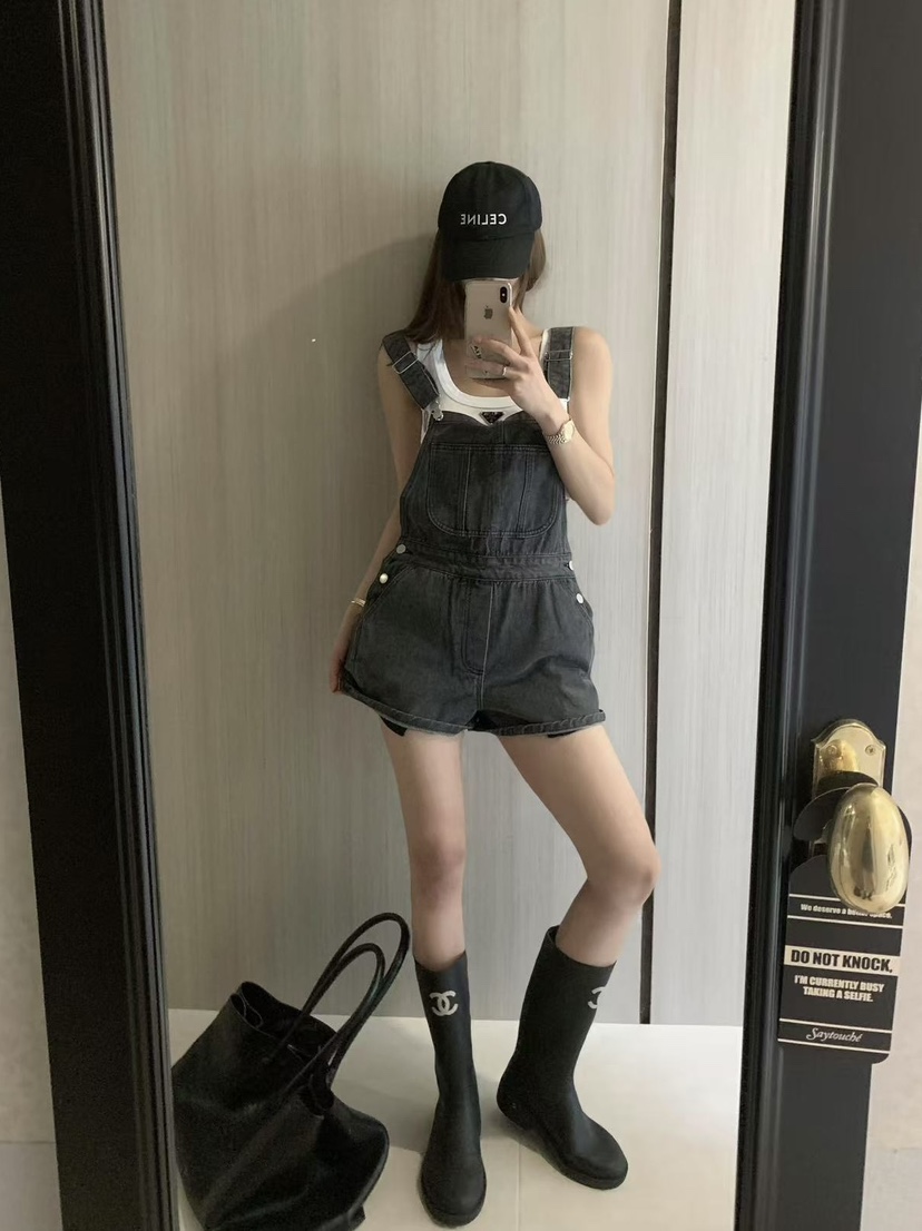 VIRKIN韓國直郵㊣女裝新品時尚25春夏休閑熱賣背帶褲不含內搭VIRKIN背帶褲圖色2