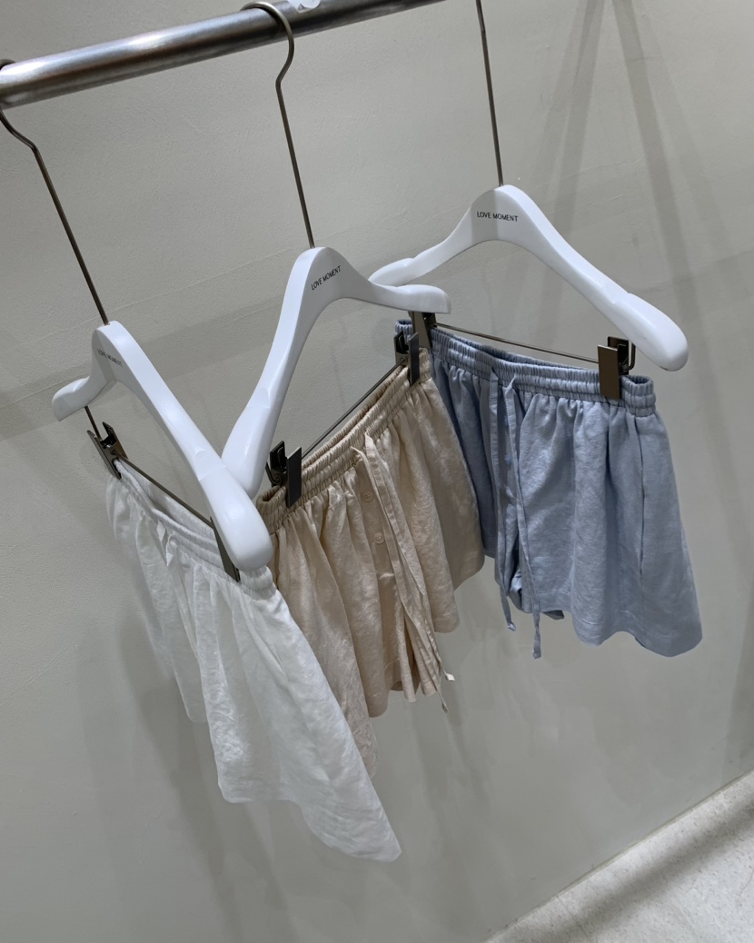 LOVE MOMENT韓國直郵㊣東大門實拍女裝新品時尚休閑短褲亞麻LOVE MOMENT短褲