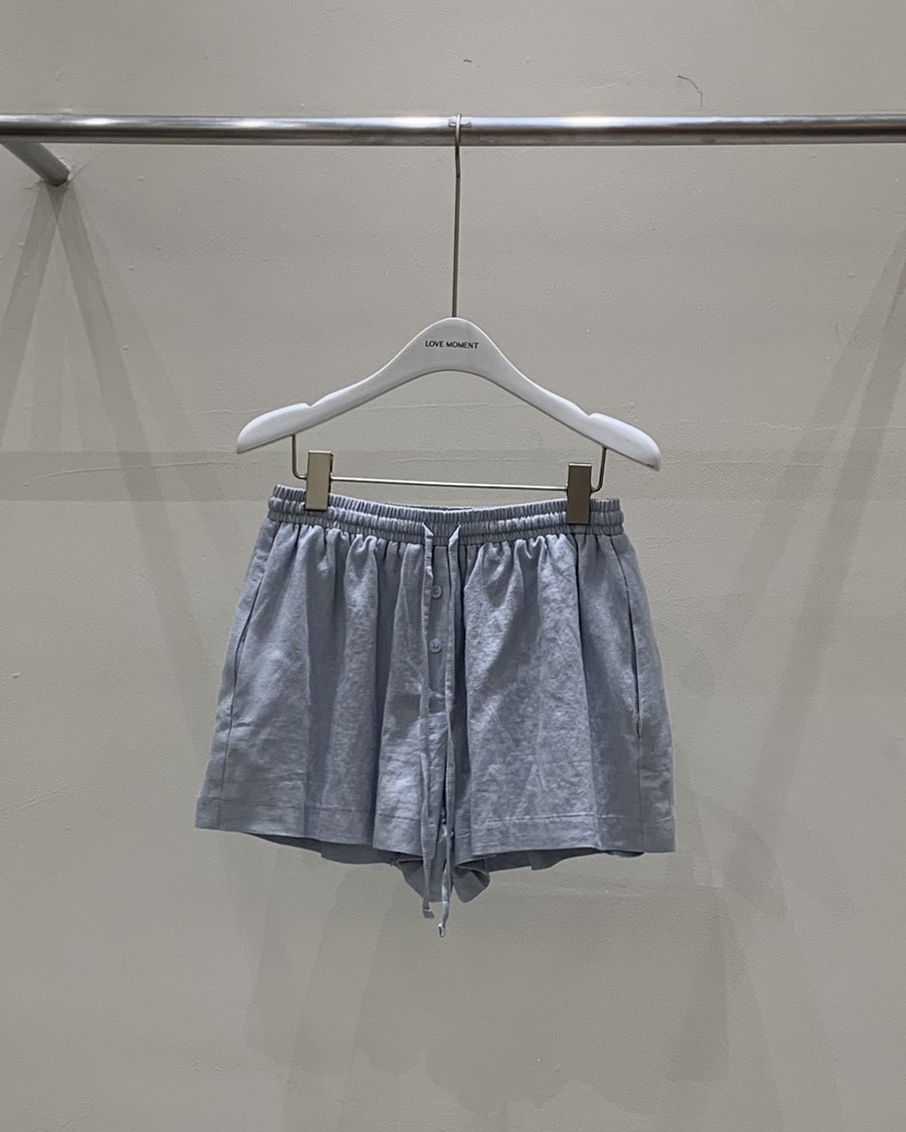 LOVE MOMENT韓國直郵㊣東大門實拍女裝新品時尚休閑短褲亞麻LOVE MOMENT短褲圖色3