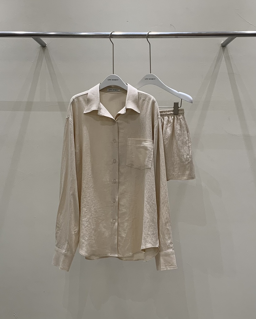 LOVE MOMENT韓國㊣直郵東大門代購女裝新品25春夏套裝套裝亞麻LOVE MOMENT套裝圖色2
