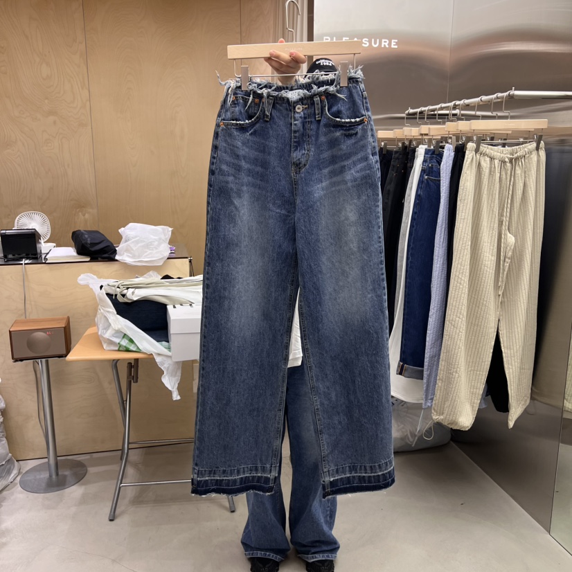 PLEASURE韓國㊣直郵東大門代購女裝新款時尚25春夏休閑牛仔褲PLEASURE牛仔褲圖色1