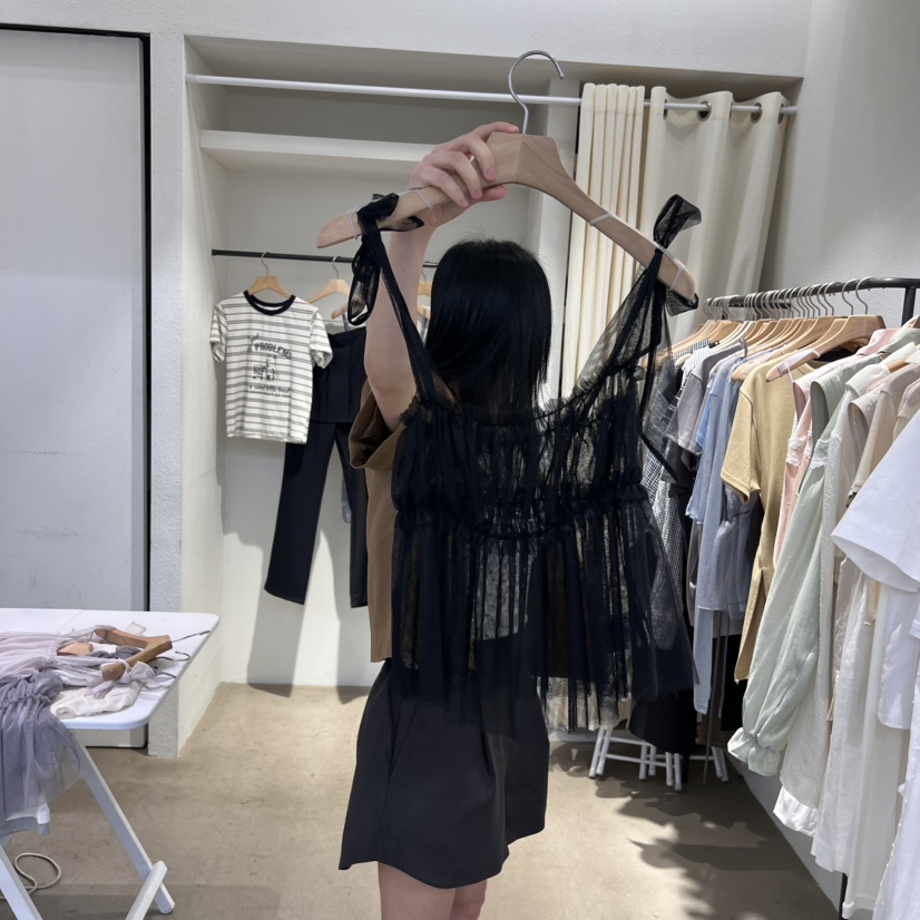 IR BIEN韓國直郵㊣女裝新品休閑吊帶背心不含內搭荷葉邊緊身ir bien-A吊帶/背心圖色4