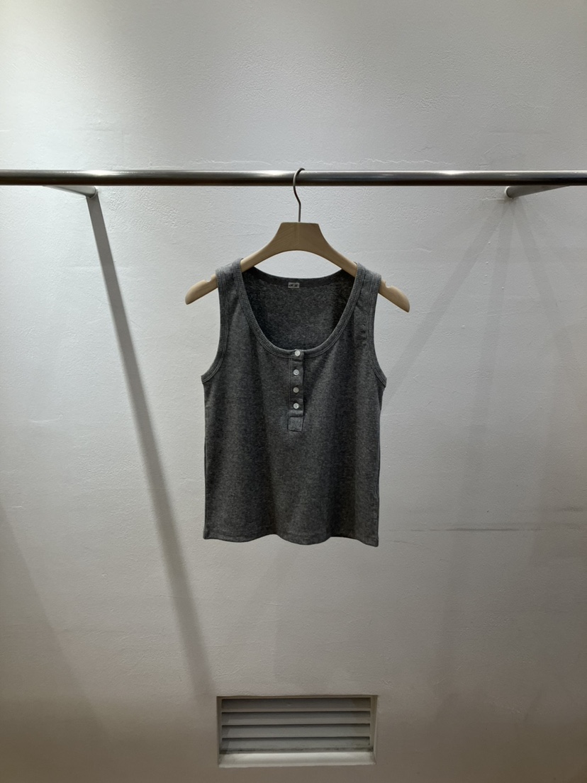 FL LANEL韓國直郵㊣東大門實拍女裝新品推薦休閑吊帶背心紐扣FL LANEL吊帶/背心圖色2