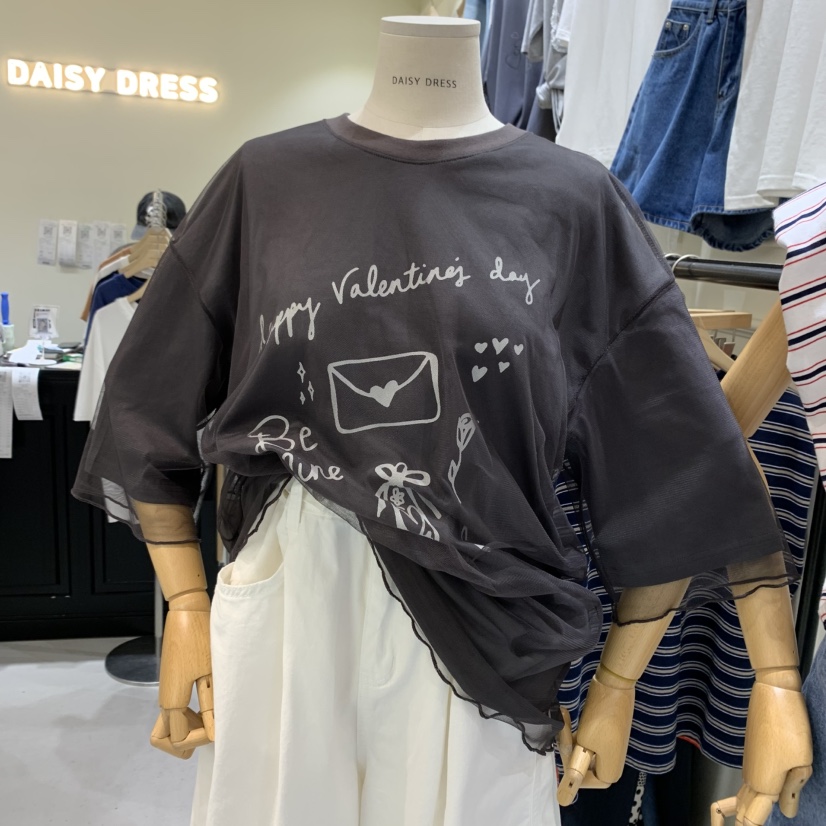 DAISY DRESS直郵韓國代購㊣女裝新款25春夏推薦休閑T恤雙層DAISY DRESST恤