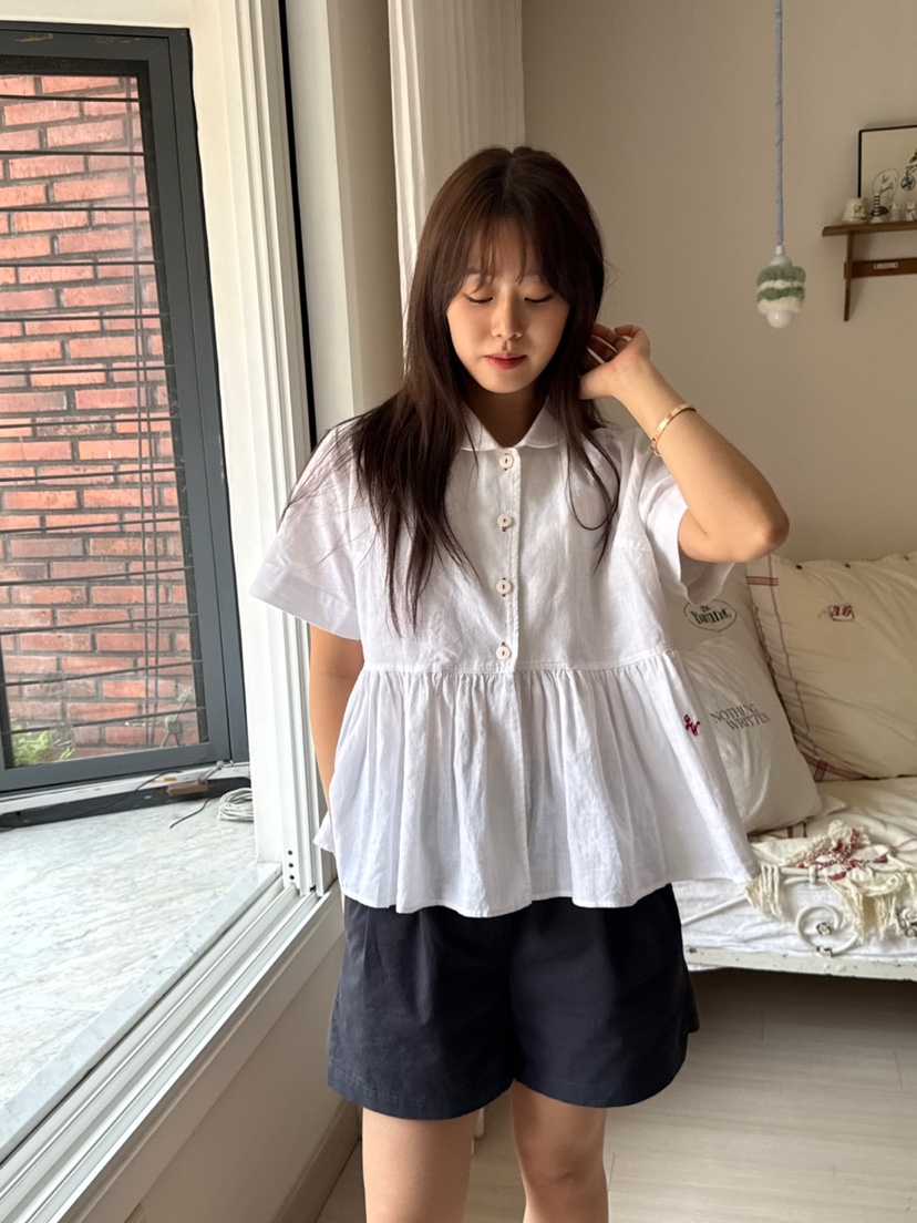 AT NOTE直郵韓國代購㊣女裝新款時尚25春夏人氣襯衫蕾絲衫AT NOTE襯衫/蕾絲衫