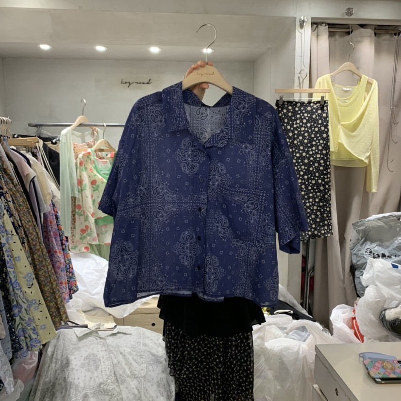 LOGROAD韓國㊣直郵東大門代購女裝新品人氣熱賣休閑襯衫蕾絲衫LOG ROAD襯衫/蕾絲衫圖色2