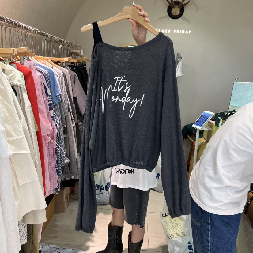 BLACKFRIDAY韓國㊣直郵東大門代購女裝新品熱賣時尚25春夏針織衫BLACK FRIDAY針織衫圖色1