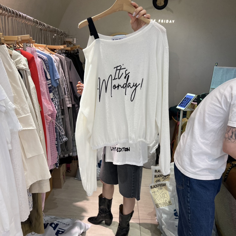 BLACKFRIDAY韓國㊣直郵東大門代購女裝新品熱賣時尚25春夏針織衫BLACK FRIDAY針織衫圖色2