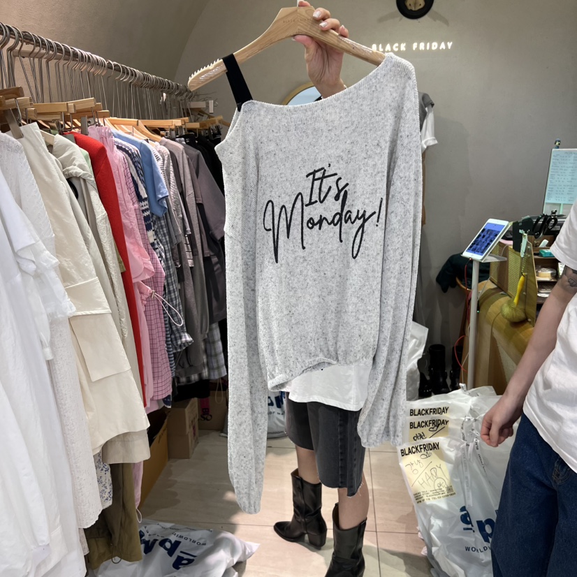 BLACKFRIDAY韓國㊣直郵東大門代購女裝新品熱賣時尚25春夏針織衫BLACK FRIDAY針織衫圖色3