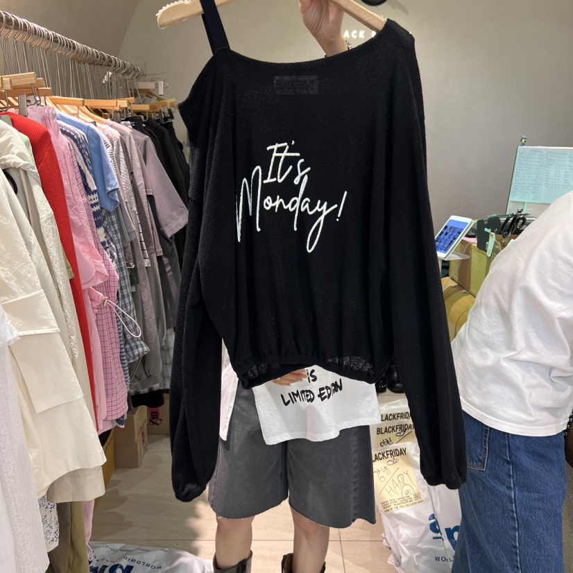 BLACKFRIDAY韓國㊣直郵東大門代購女裝新品熱賣時尚25春夏針織衫BLACK FRIDAY針織衫圖色4