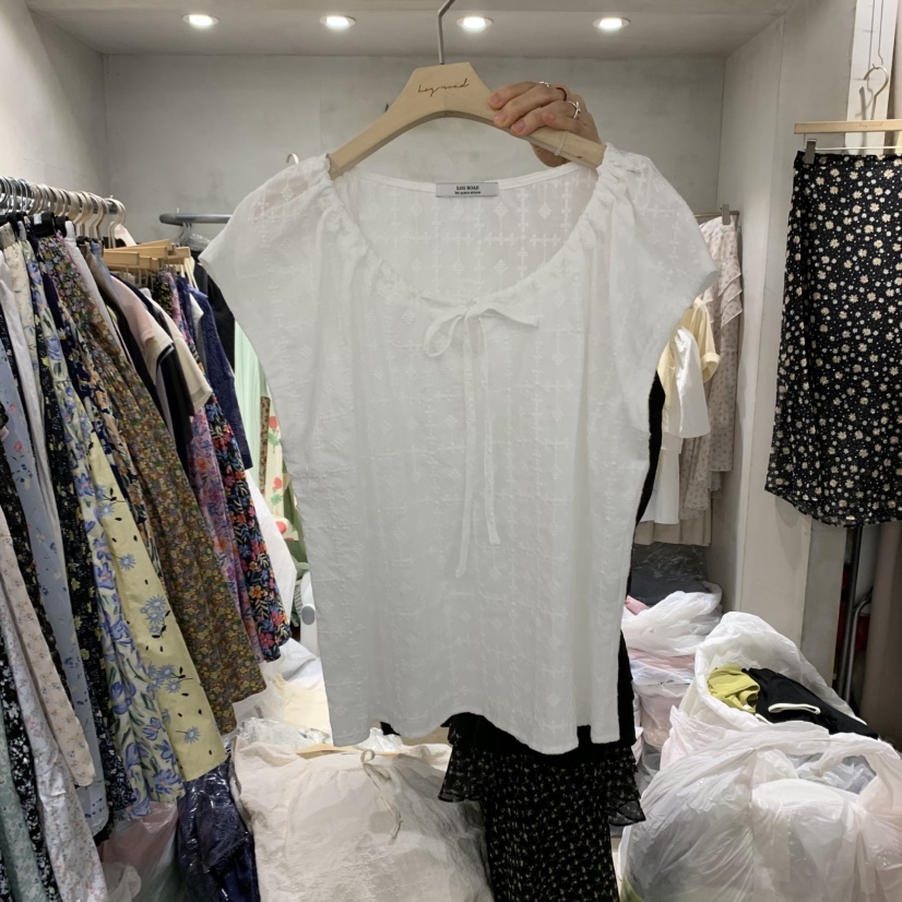 LOGROAD韓國直郵㊣女裝新款時尚推薦熱賣25春夏人氣襯衫蕾絲衫LOG ROAD襯衫/蕾絲衫圖色2