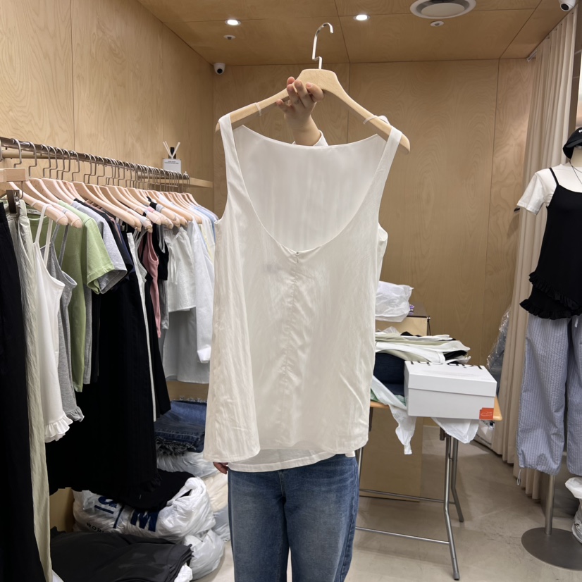 PLEASURE直郵韓國代購㊣女裝新款時尚25春夏熱賣休閑吊帶背心PLEASURE吊帶/背心