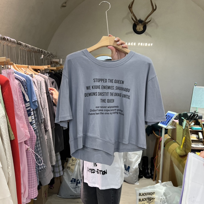 BLACKFRIDAY韓國直郵㊣女裝新品25春夏熱賣休閑時尚推薦T恤BLACK FRIDAYT恤圖色2