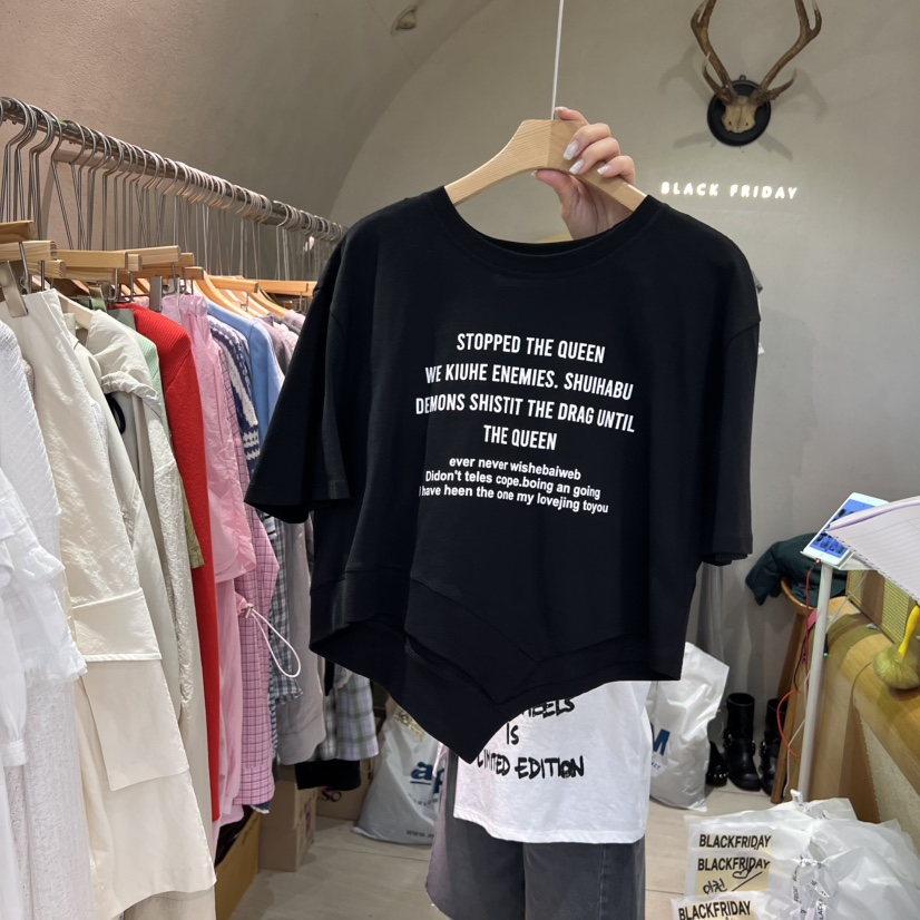BLACKFRIDAY韓國直郵㊣女裝新品25春夏熱賣休閑時尚推薦T恤BLACK FRIDAYT恤圖色3