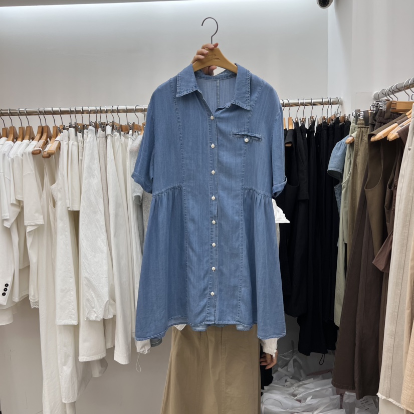 DRESS ROOM直郵韓國代購㊣女裝新品人氣休閑推薦連衣裙海軍DRESS ROOM連衣裙圖色1