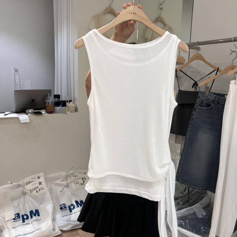 AUBE韓國直郵㊣東大門實拍女裝新品25春夏人氣休閑吊帶背心AUBE吊帶/背心圖色2