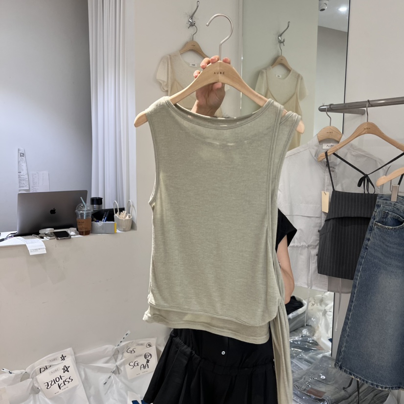 AUBE韓國直郵㊣東大門實拍女裝新品25春夏人氣休閑吊帶背心AUBE吊帶/背心圖色3