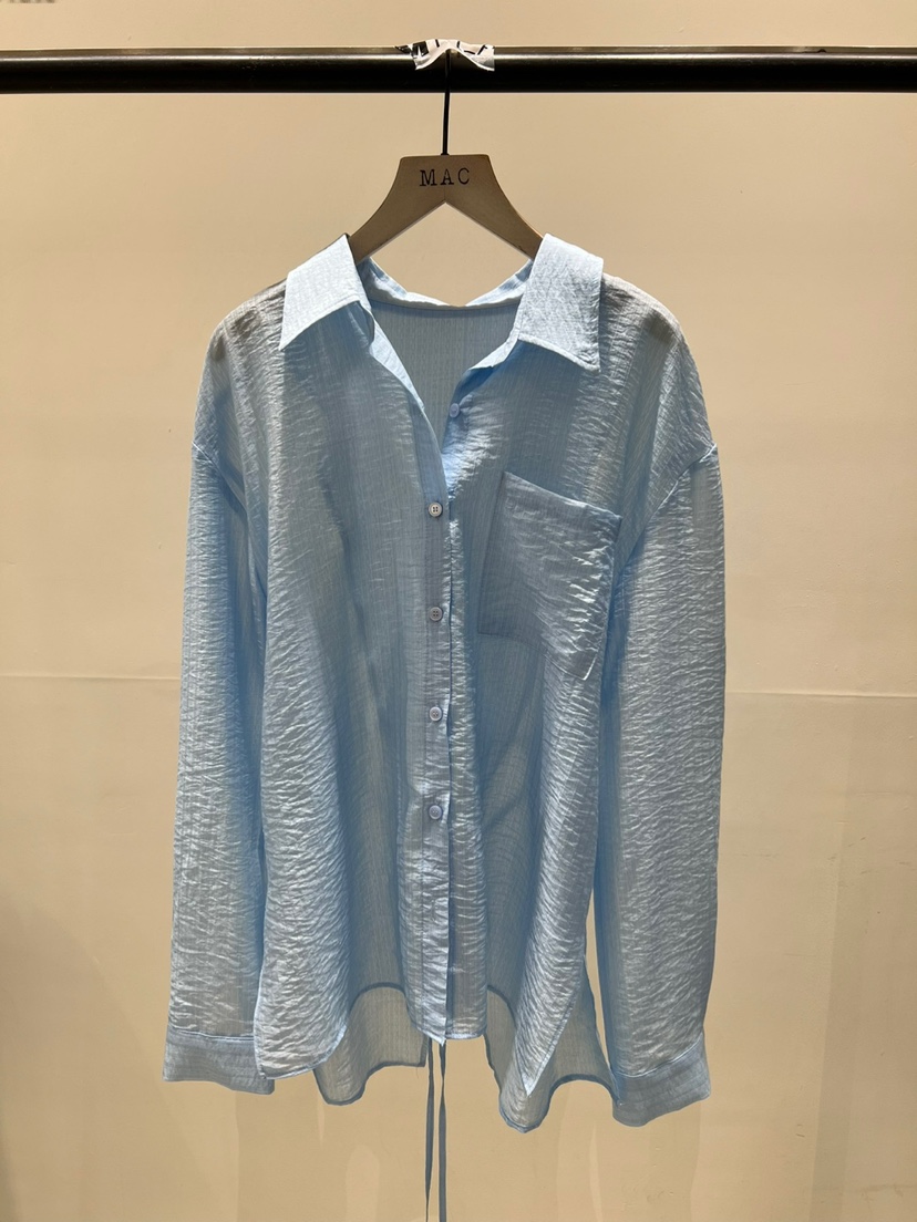 MAC韓國直郵㊣女裝新款25春夏人氣時尚襯衫蕾絲衫含腰繩透明THE FORWARD MAC襯衫/蕾絲衫圖色2