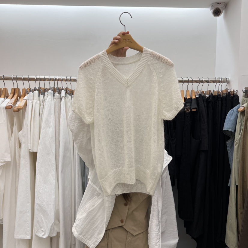 DRESS ROOM直郵韓國代購㊣女裝新品休閑人氣針織衫馬海毛V領DRESS ROOM針織衫圖色3