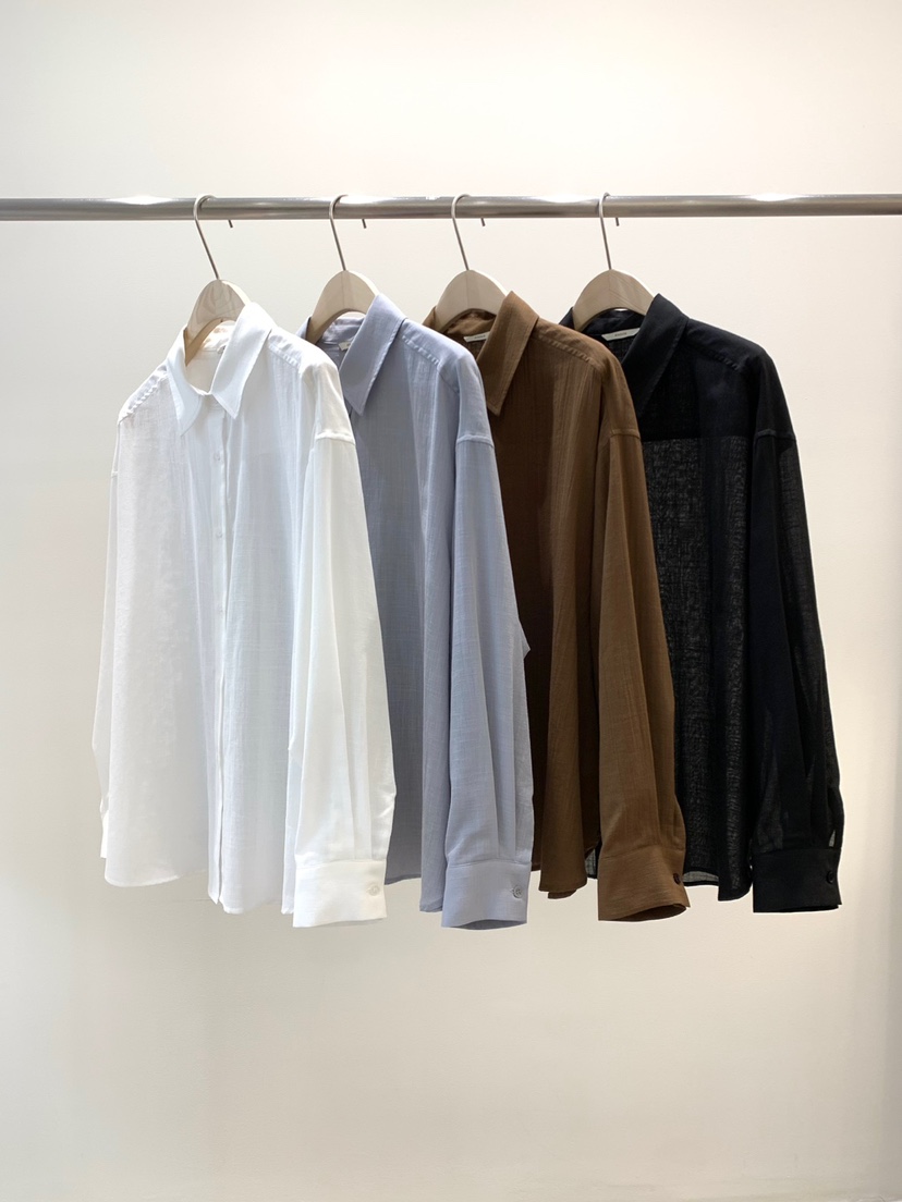 KNOCK韓國㊣直郵東大門代購女裝新品熱賣25春夏襯衫蕾絲衫透明KNOCK襯衫/蕾絲衫