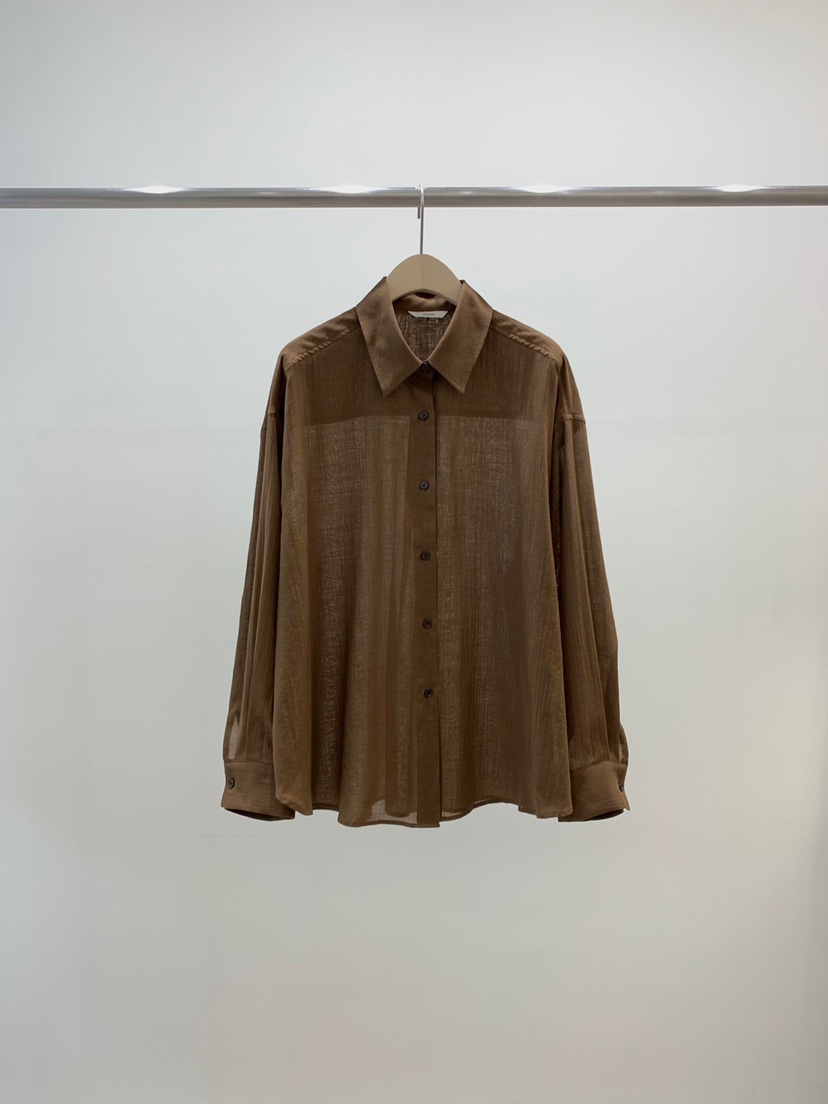 KNOCK韓國㊣直郵東大門代購女裝新品熱賣25春夏襯衫蕾絲衫透明KNOCK襯衫/蕾絲衫圖色3