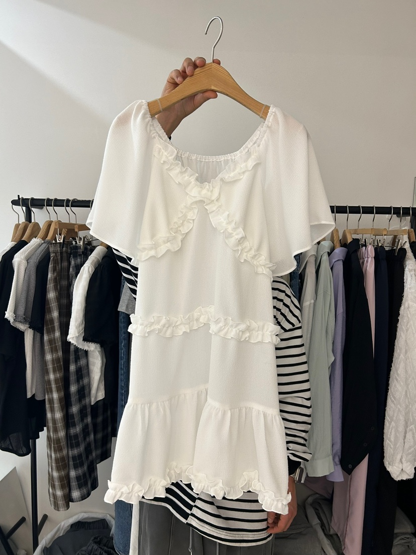 AS THOUGHT韓國直郵㊣東大門實拍女裝新品休閑熱賣襯衫蕾絲衫AS THOUGHT襯衫/蕾絲衫