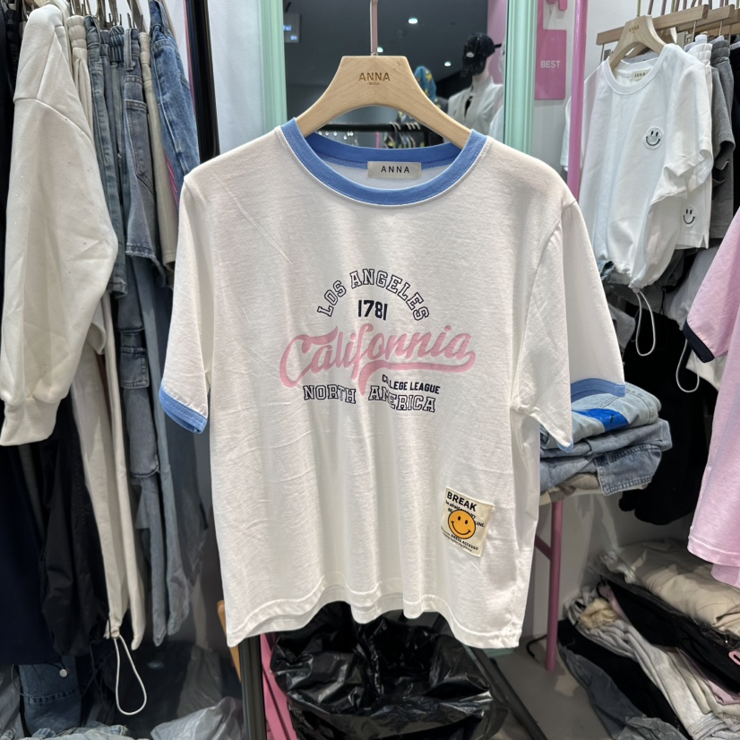 ANNA韓國直郵㊣東大門實拍女裝新款25春夏休閑時尚推薦熱賣T恤ANNA-PT恤圖色1