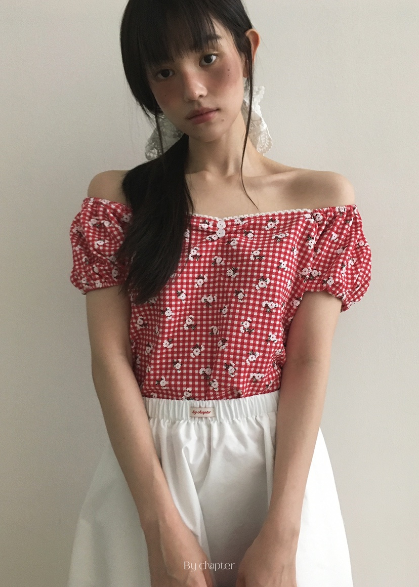 BY CHAPTER韓國㊣直郵東大門代購女裝新款休閑推薦T恤格紋ChapterT恤