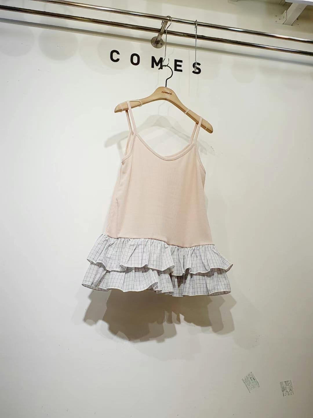 COMES-컴즈-OT韓國㊣直郵東大門代購女裝新品推薦吊帶背心荷葉邊格紋COMES-ot吊帶/背心圖色2
