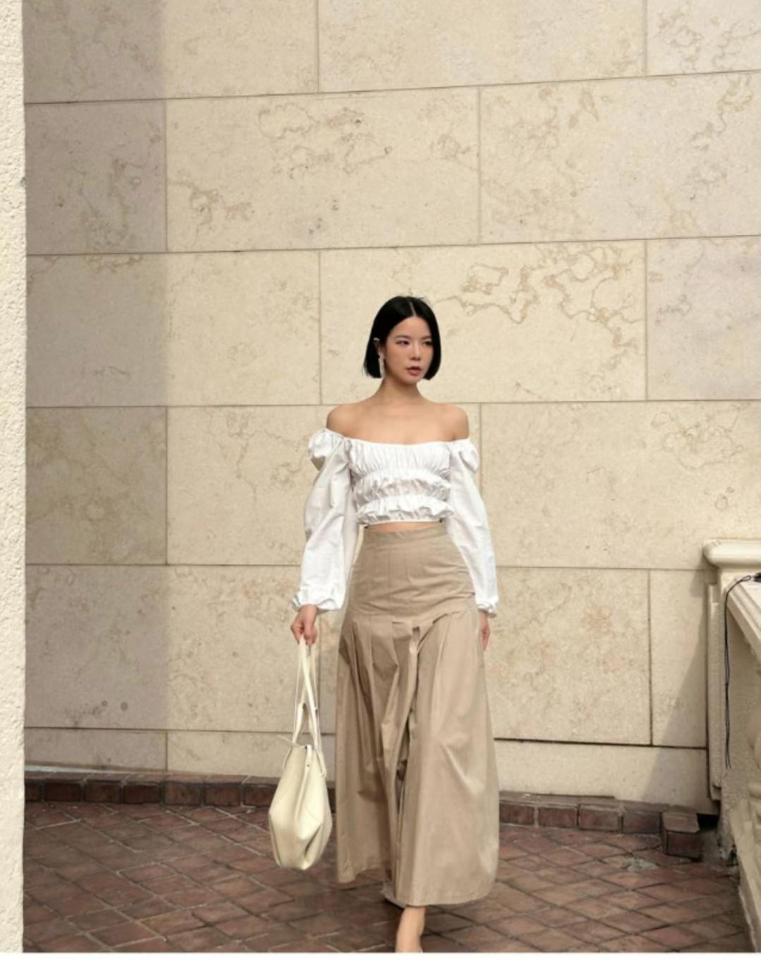 9nine直郵韓國代購㊣女裝新款人氣休閑時尚推薦熱賣長裙褶皺9nine長裙