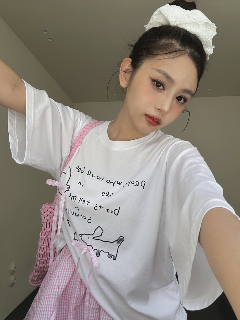LIVE AID-P韓國直郵㊣東大門實拍女裝新款推薦人氣休閑T恤LIVE AIDT恤