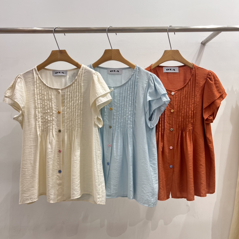 OLA韓國㊣直郵東大門代購女裝新品推薦時尚休閑25春夏襯衫蕾絲衫mellor/OLA襯衫/蕾絲衫