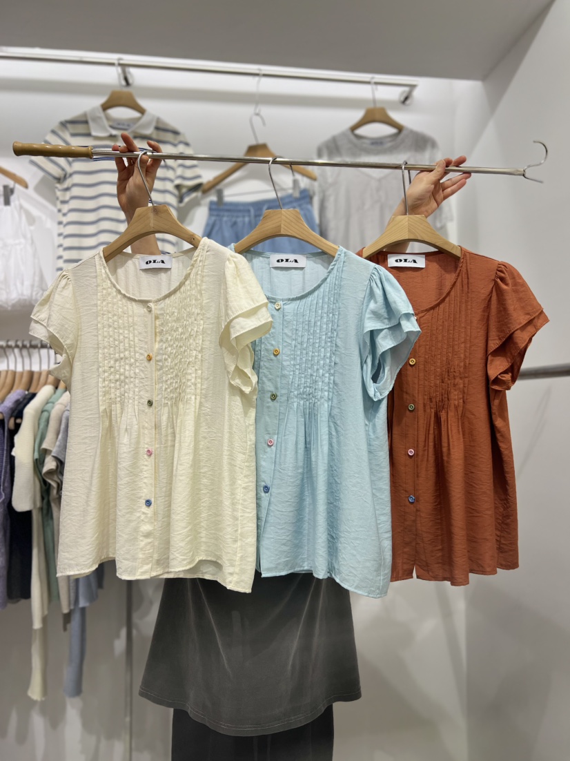OLA韓國㊣直郵東大門代購女裝新品推薦時尚休閑25春夏襯衫蕾絲衫mellor/OLA襯衫/蕾絲衫