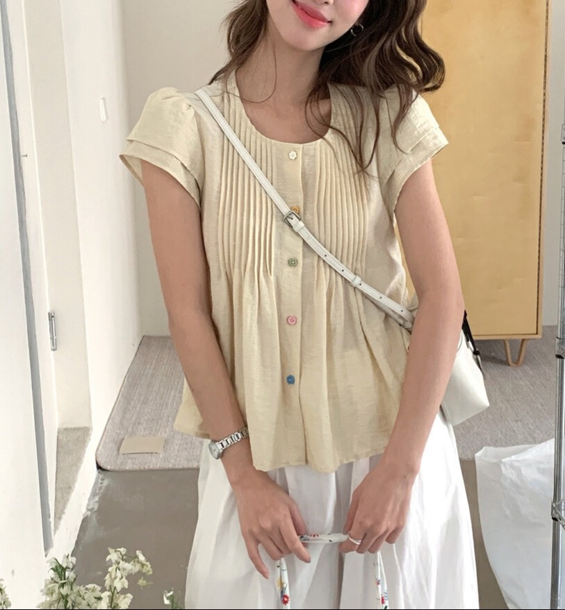 OLA韓國㊣直郵東大門代購女裝新品推薦時尚休閑25春夏襯衫蕾絲衫mellor/OLA襯衫/蕾絲衫