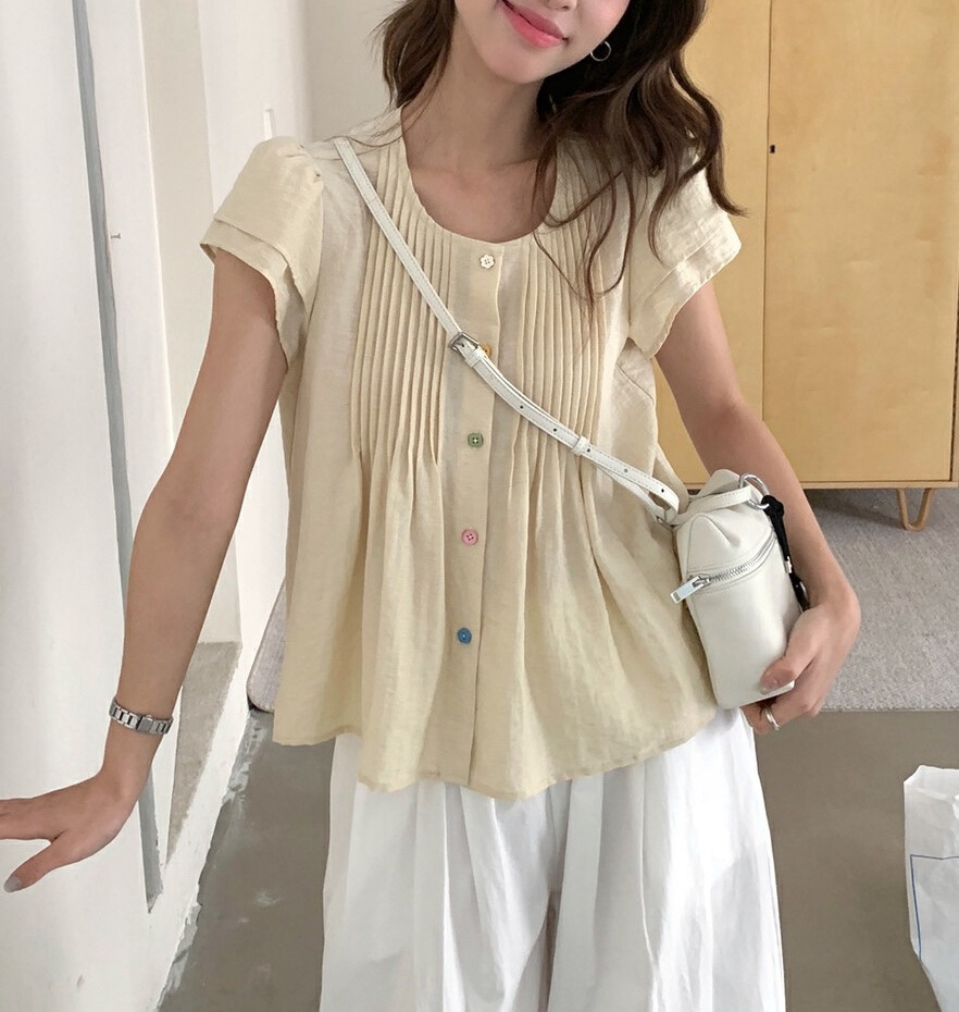 OLA韓國㊣直郵東大門代購女裝新品推薦時尚休閑25春夏襯衫蕾絲衫mellor/OLA襯衫/蕾絲衫