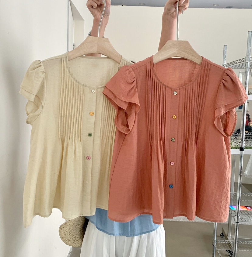 OLA韓國㊣直郵東大門代購女裝新品推薦時尚休閑25春夏襯衫蕾絲衫mellor/OLA襯衫/蕾絲衫