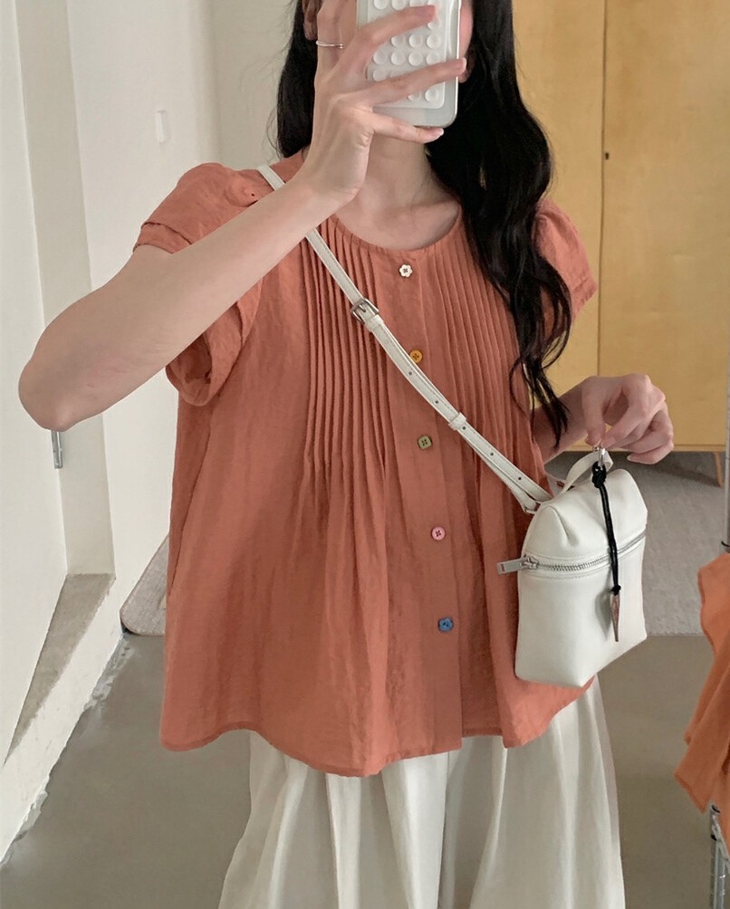 OLA韓國㊣直郵東大門代購女裝新品推薦時尚休閑25春夏襯衫蕾絲衫mellor/OLA襯衫/蕾絲衫