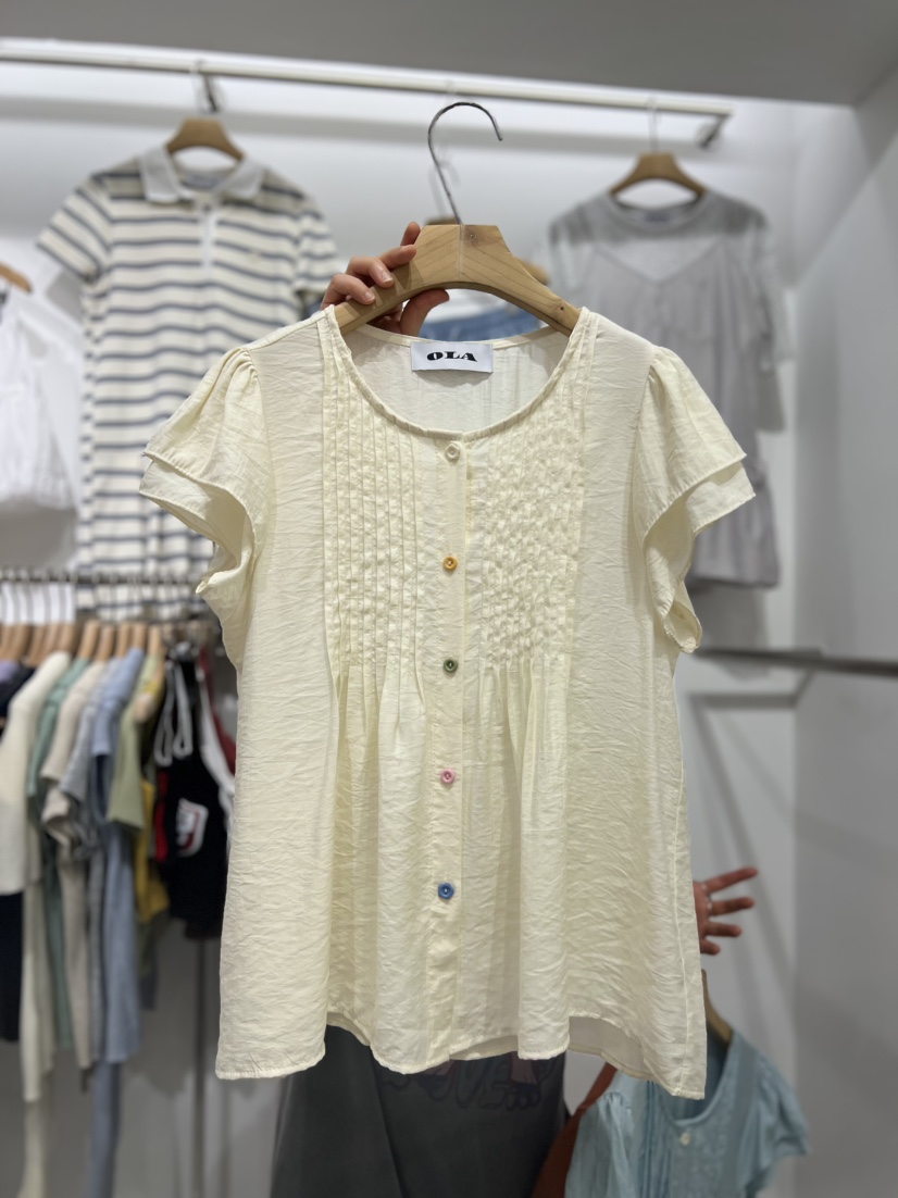 OLA韓國㊣直郵東大門代購女裝新品推薦時尚休閑25春夏襯衫蕾絲衫mellor/OLA襯衫/蕾絲衫