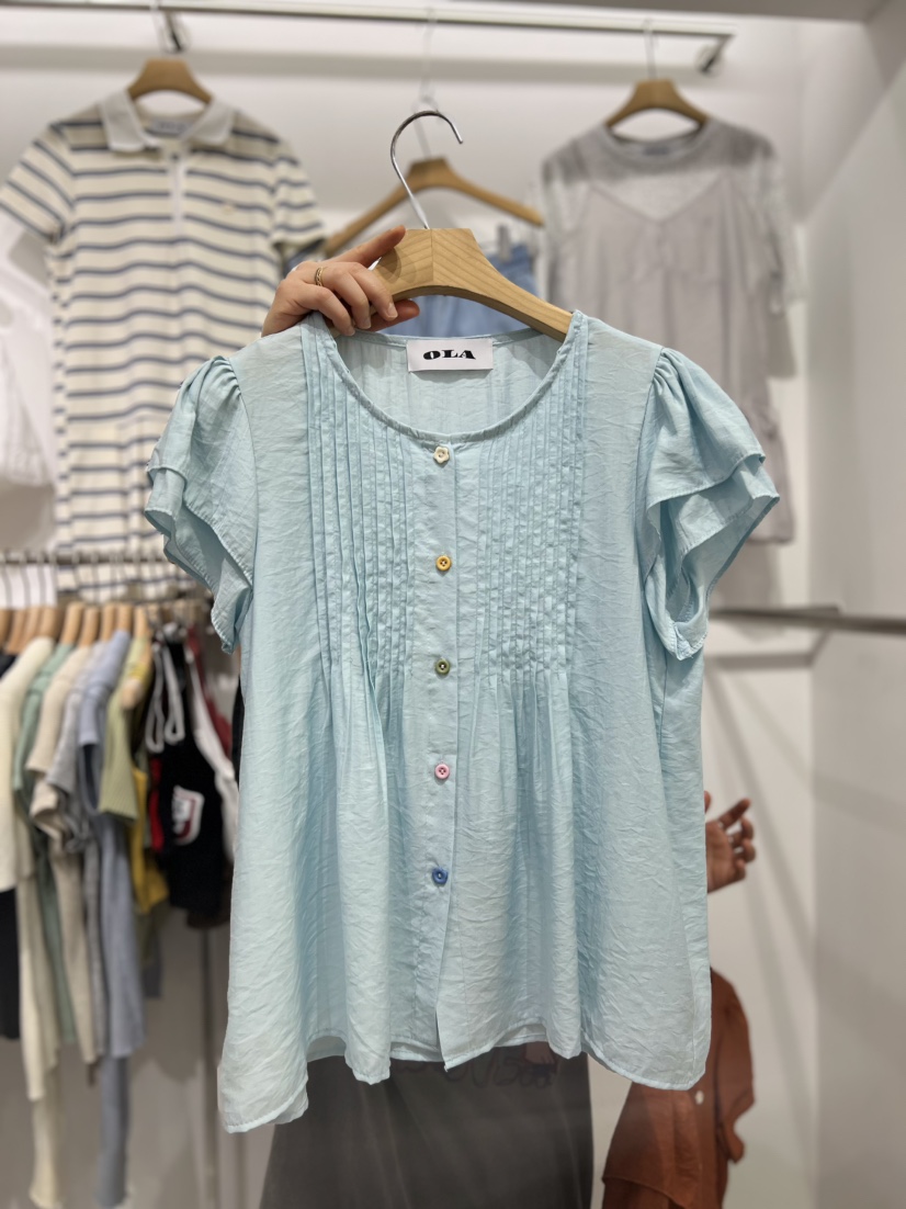 OLA韓國㊣直郵東大門代購女裝新品推薦時尚休閑25春夏襯衫蕾絲衫mellor/OLA襯衫/蕾絲衫圖色2