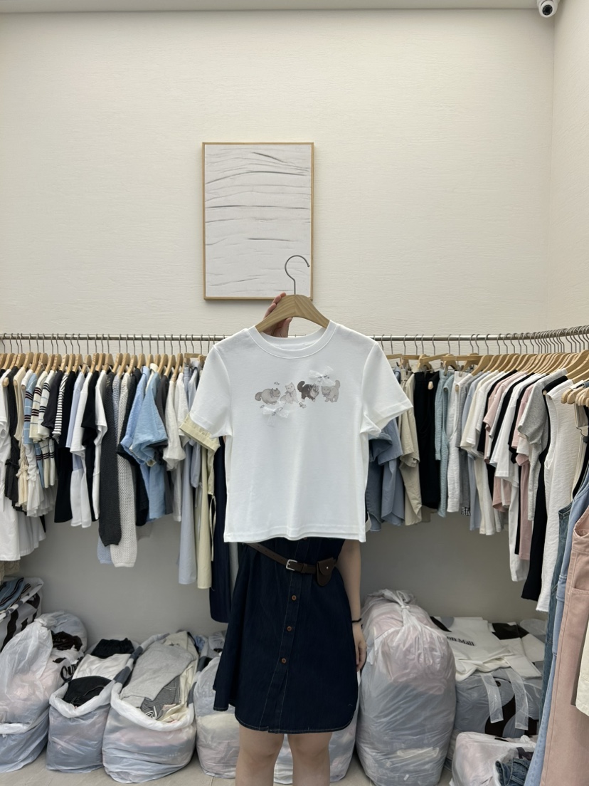 MILK TEA韓國㊣直郵東大門代購女裝新款推薦熱賣時尚25春夏T恤RE:FRESHT恤