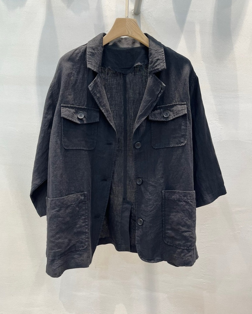 1 2ILLY-S韓國㊣直郵東大門代購女裝新品推薦襯衫蕾絲衫亞麻布口袋1 2ILLY/THE SIL襯衫/蕾絲衫